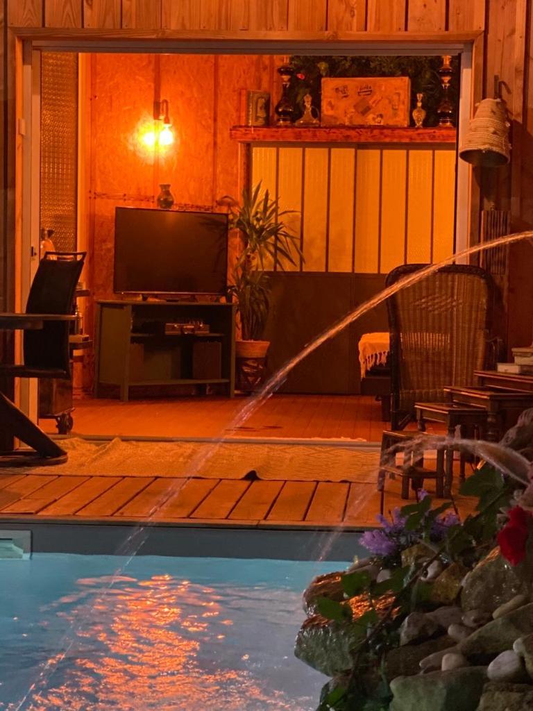 Chalet Atypique Vue Piscine Chauffee Gujan-Mestras Esterno foto